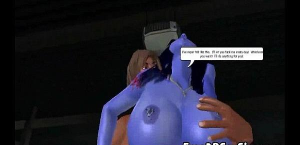  Hot 3D avatar alien sucks cock and gets fucked hard